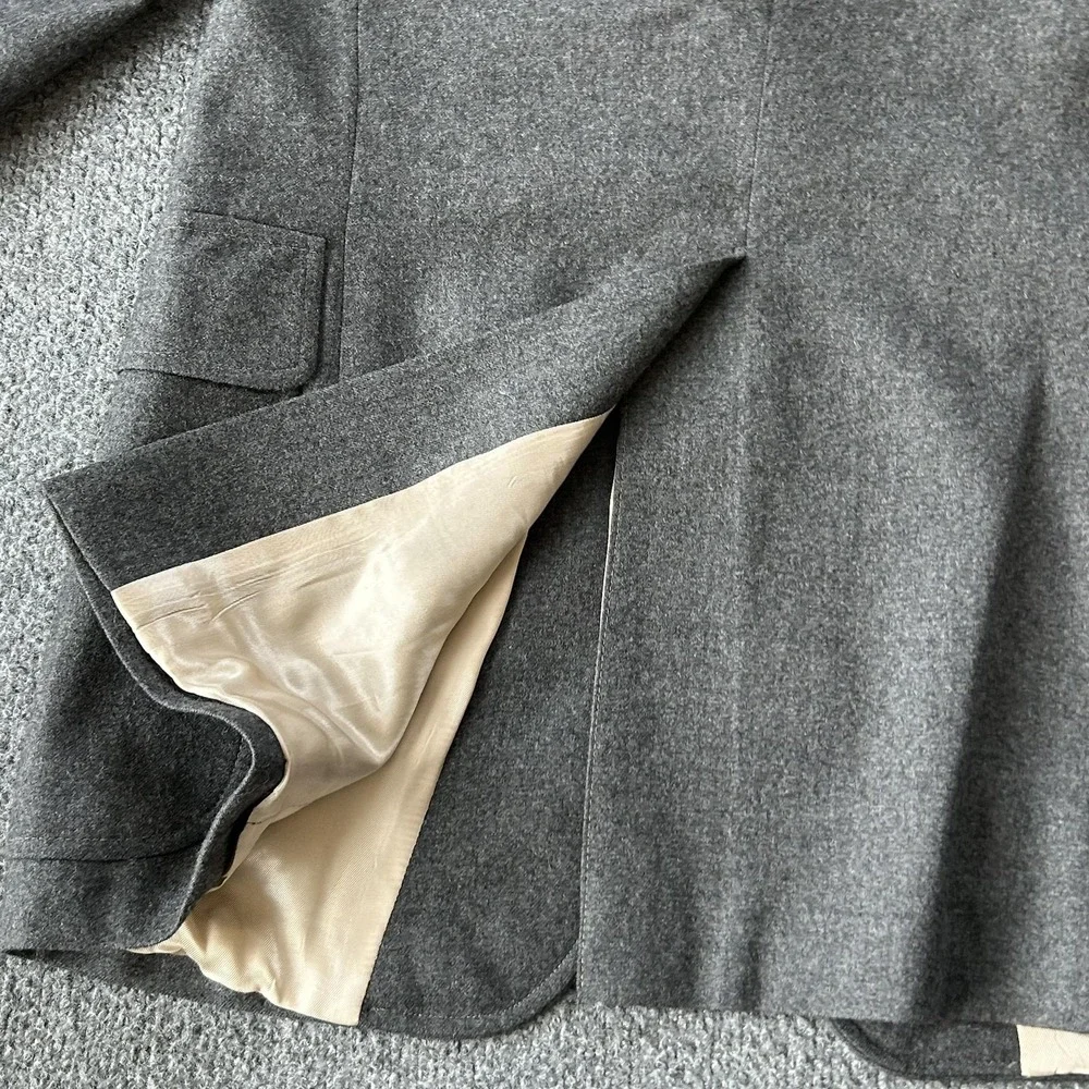 College Hall Wool Blazer Mens 42R Gray‎ Gold Buttons Preppy Ivy